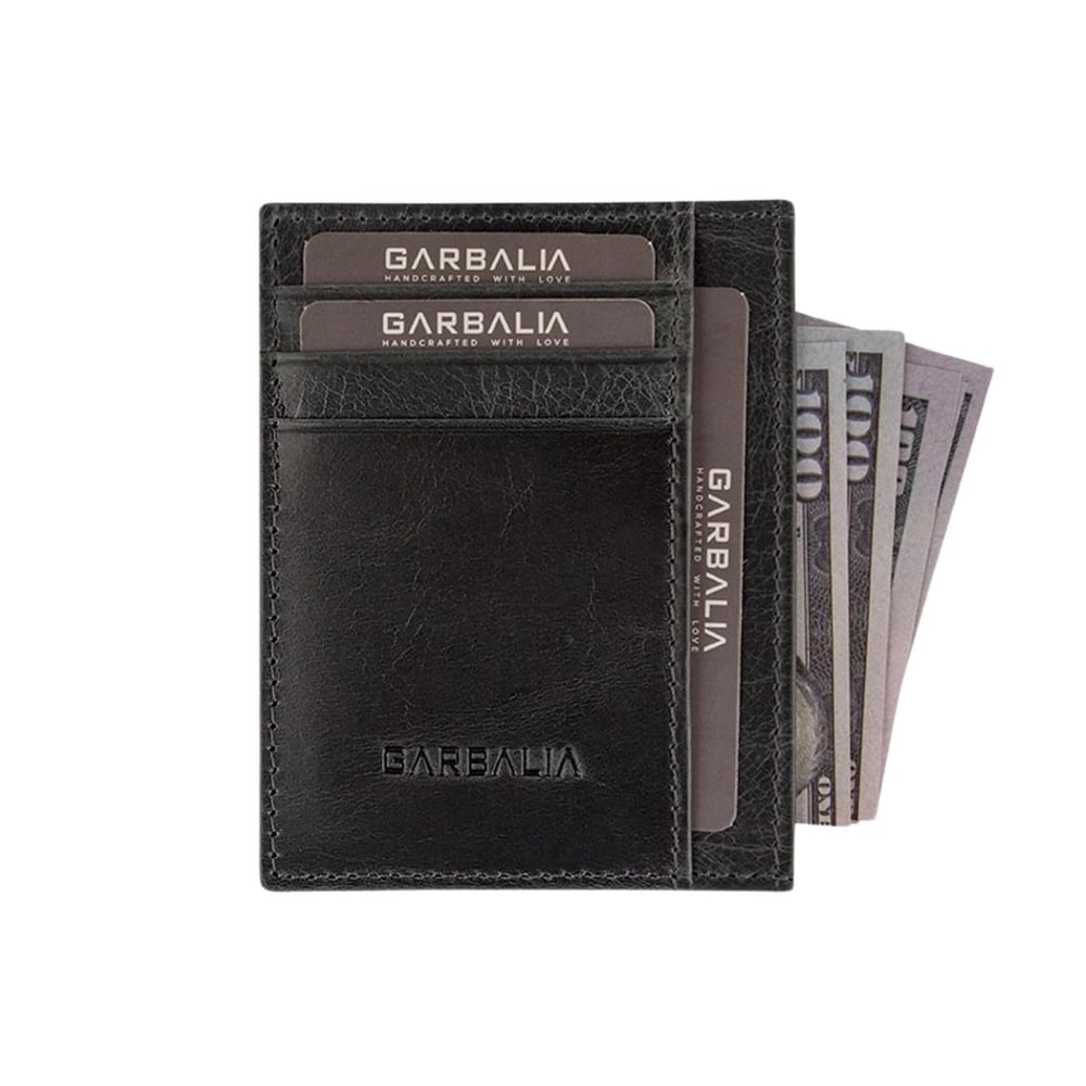 Garbalia Seoul Кошелек из натуральной кожи унисекс с держателем для карт черный