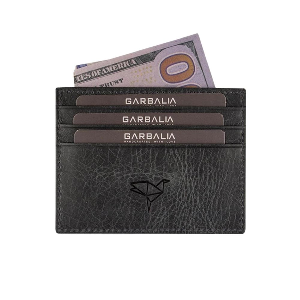Garbalia Seoul Кошелек из натуральной кожи унисекс с держателем для карт черный