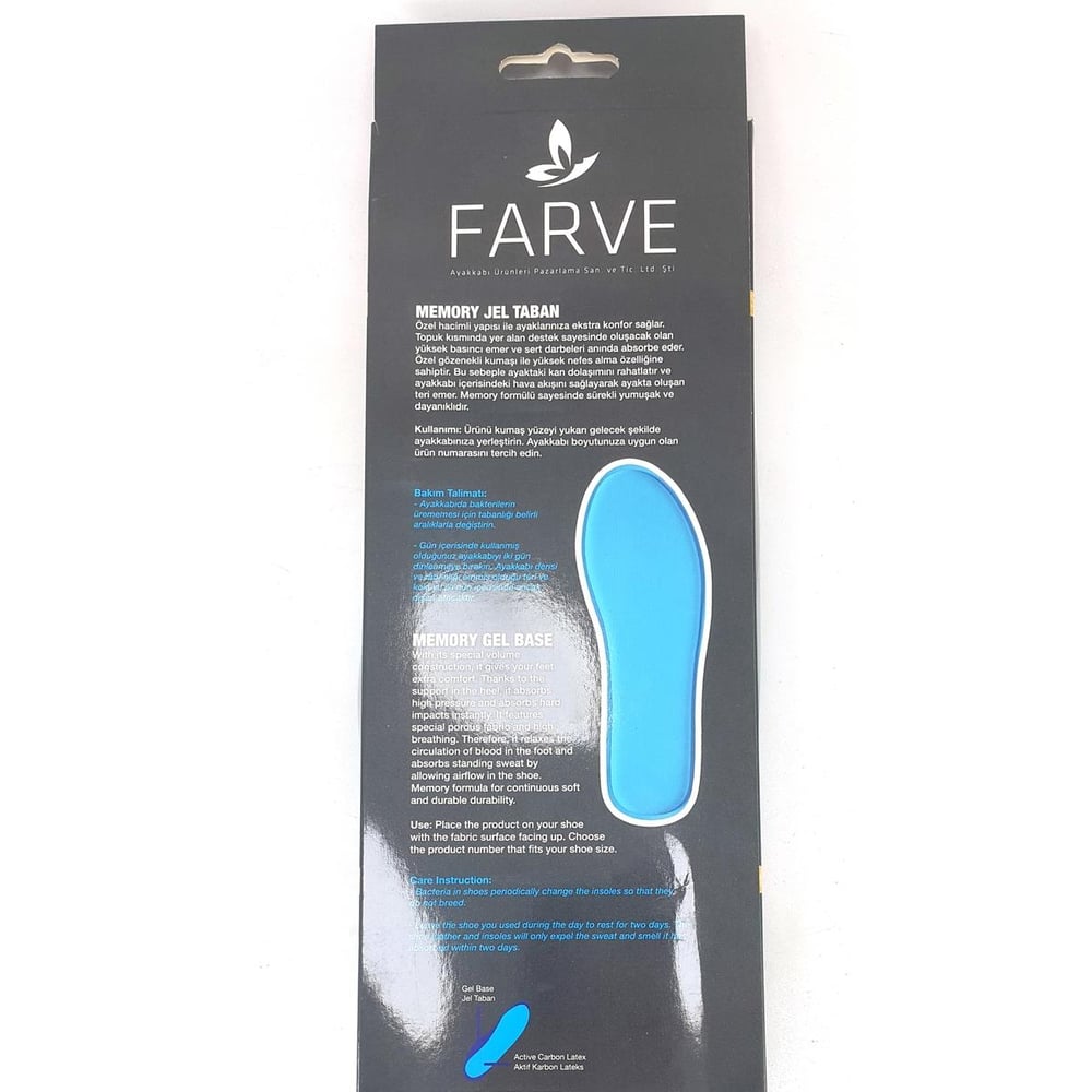 Özel Memory Form Jel İç Tabanlık Siyah