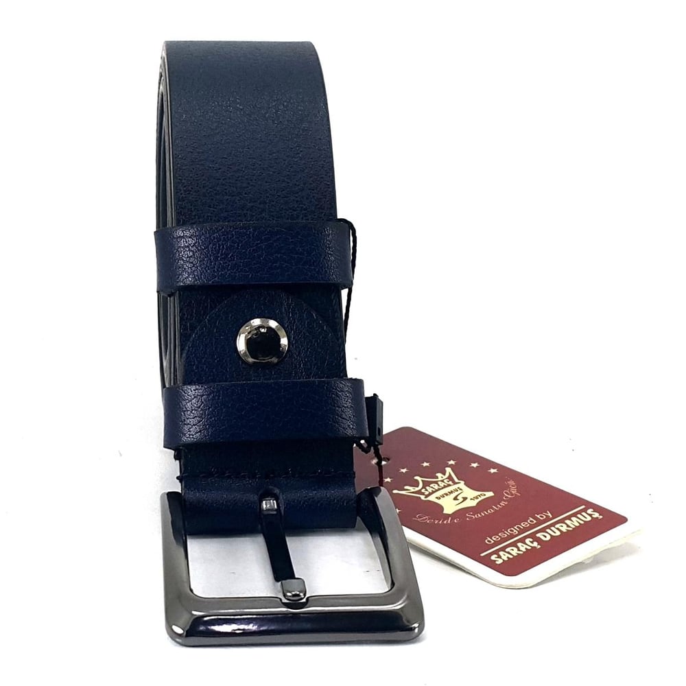 Saraç 1103 24K 3,5 Cm Erkek Kot Kemer Lacivert