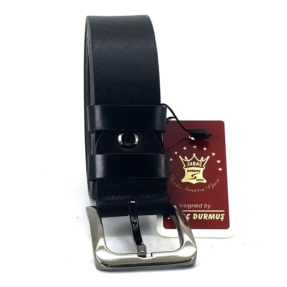 Saraç 1109 24K 3,5Cm Erkek Büyük Beden Kemer Siyah
