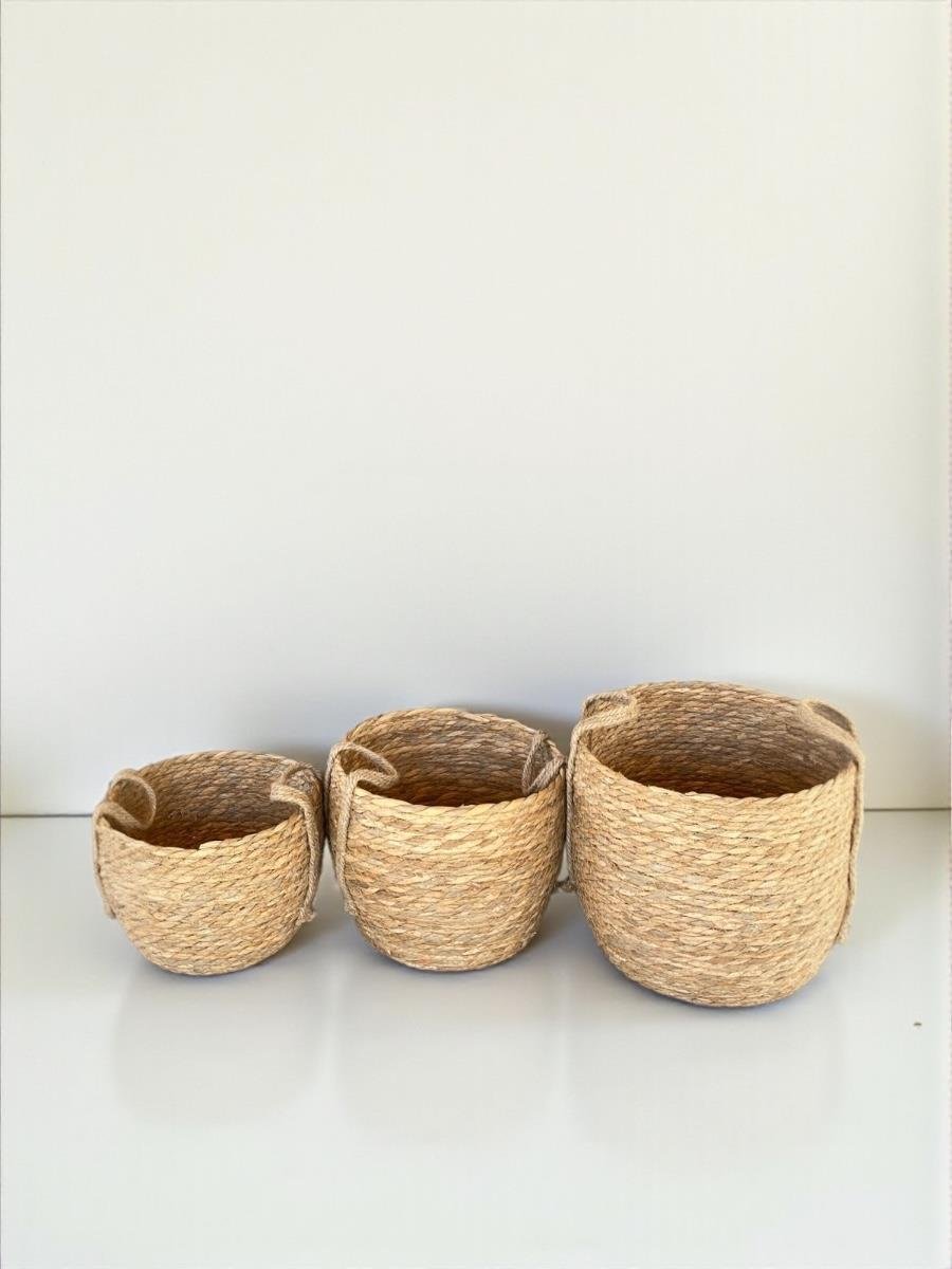 Hasır Kulplu Dekoratif Saksı