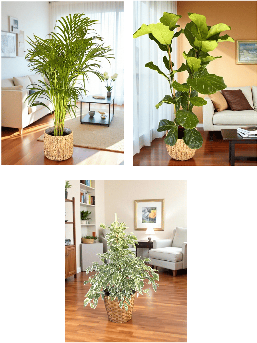 Loft Green Trio Kampanyalı Bitki Seti ( Areka 150 Cm - Benjamin Starlight Alacalı - Ficus Lyrata 2 Gövde )
