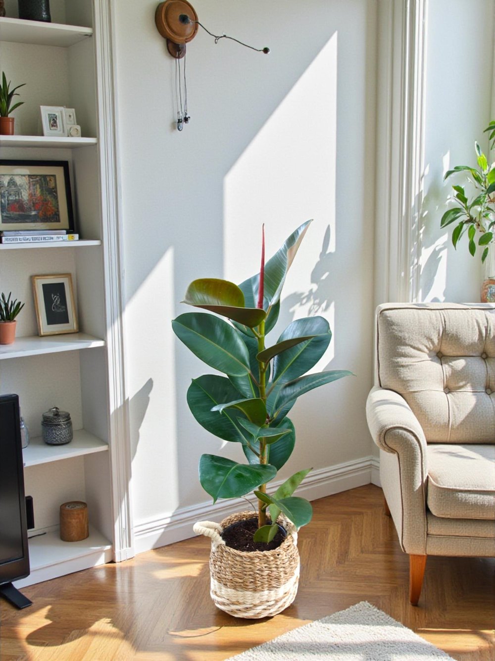 Kauçuk Bitkisi Yeşil 80 - 100 Cm (Ficus Elastica Robusta)