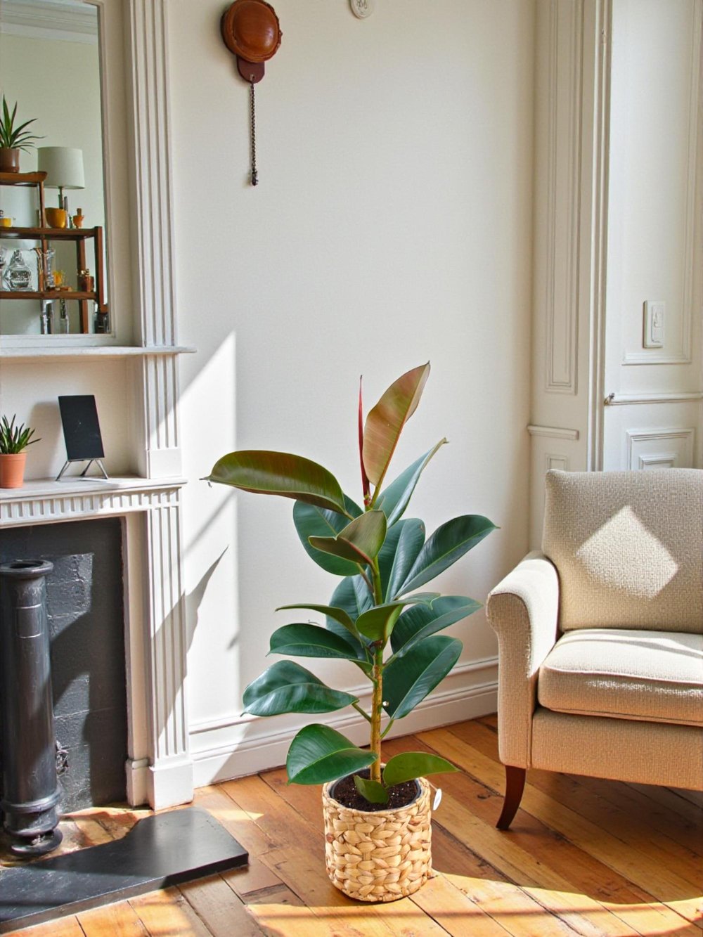 Kauçuk Bitkisi Yeşil 80 - 100 Cm (Ficus Elastica Robusta)