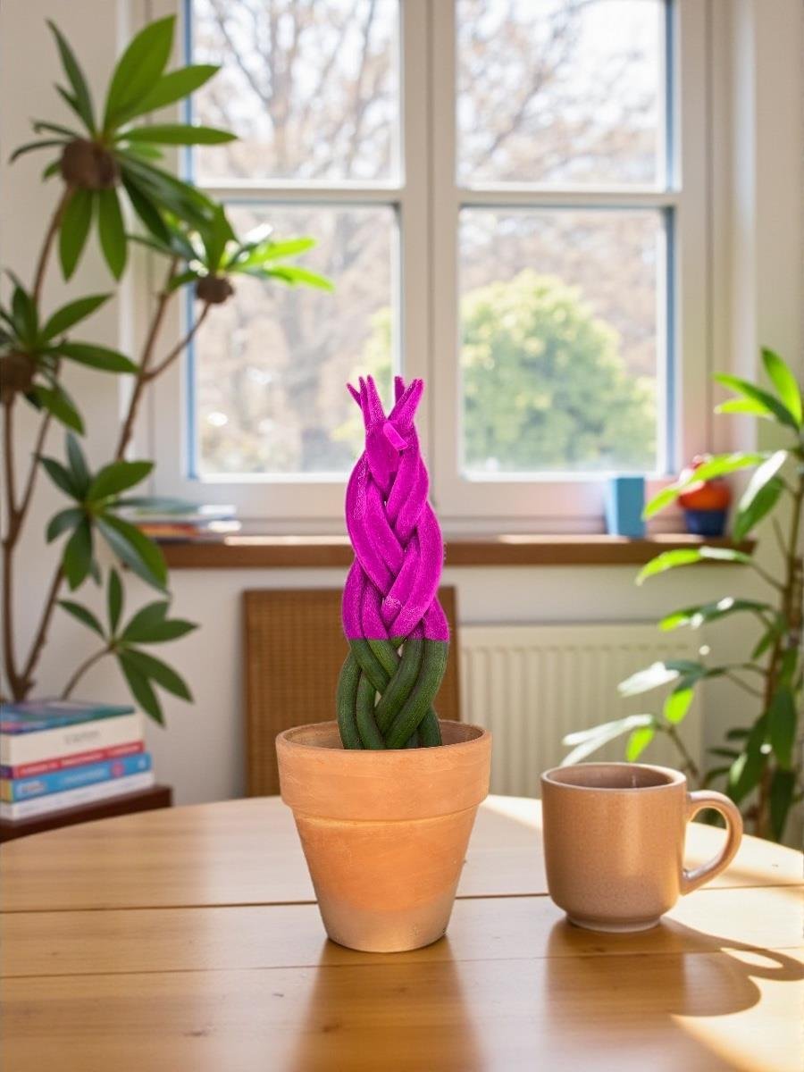 Pembe Renkli Kadife Örgülü Sansevieria Cylindrica (Paşa Kılıcı) 