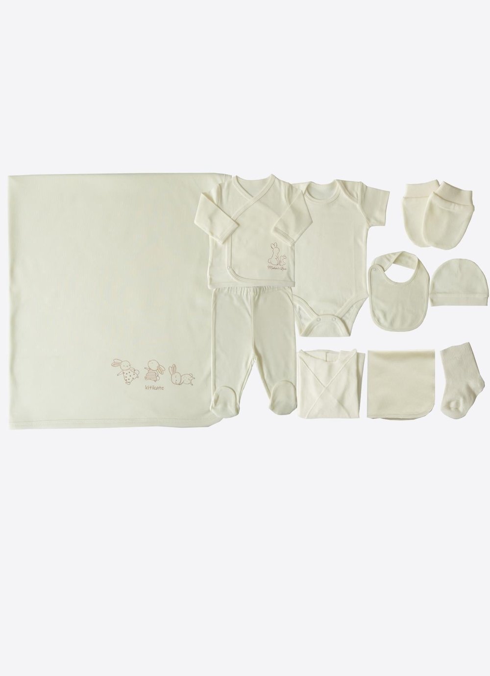 Organik New Basic 10'lu Hastane Çıkış Seti Ekru