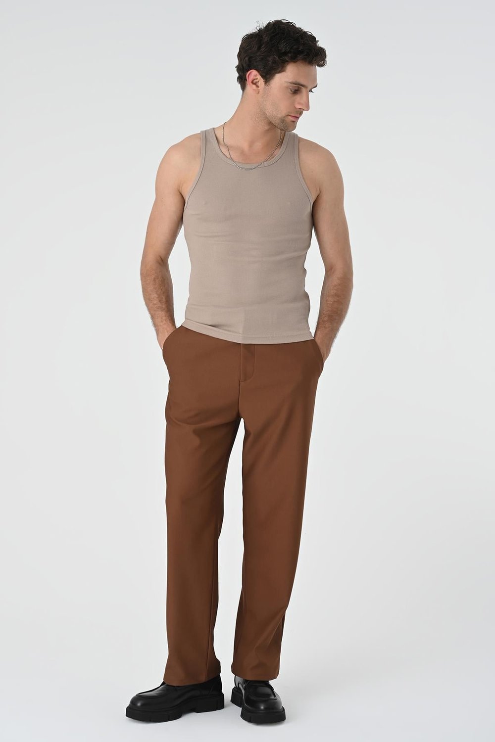 Antioch Bej Slim Fit Erkek Atlet