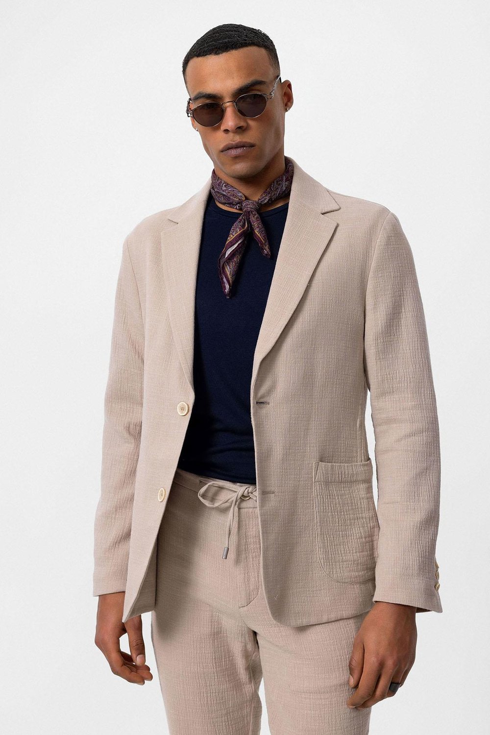 Antioch Bej Astarsız Torba Cepli Erkek Blazer Ceket