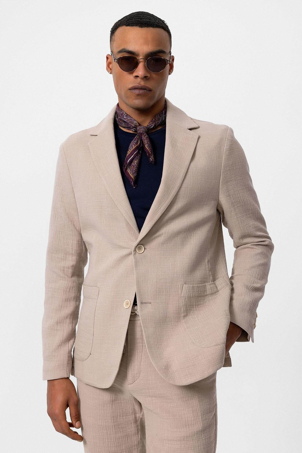 Antioch Bej Astarsız Torba Cepli Erkek Blazer Ceket