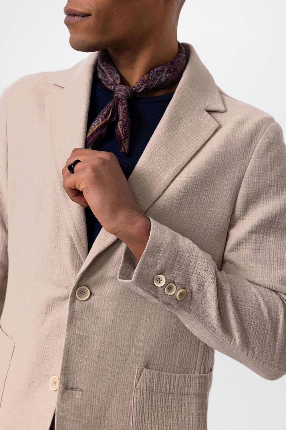 Antioch Bej Astarsız Torba Cepli Erkek Blazer Ceket