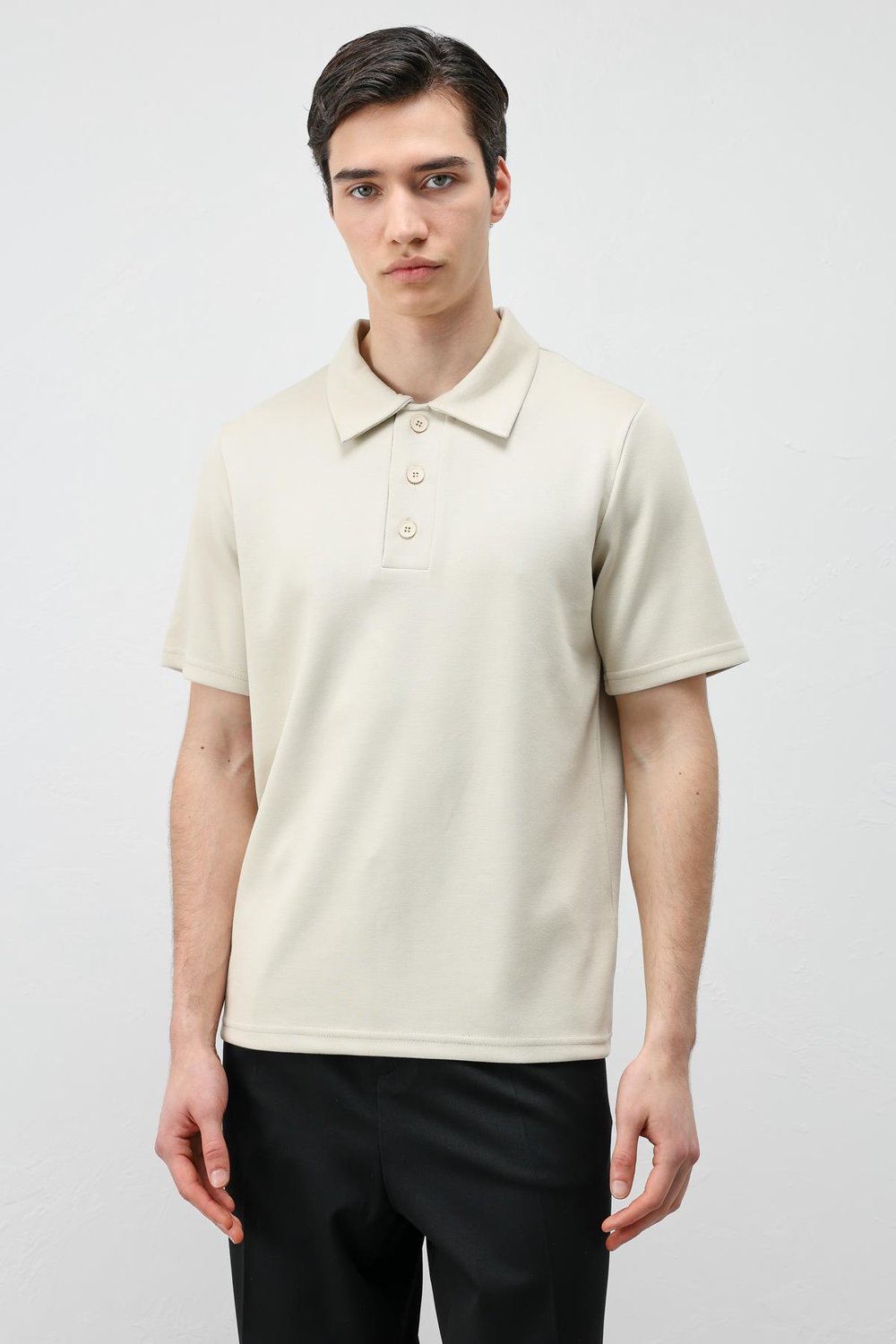 Antioch Bej Basic Polo Yaka Erkek T-Shirt