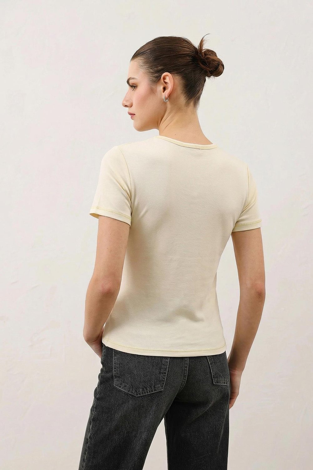 Antioch Bej Kadın Basic T-Shirt