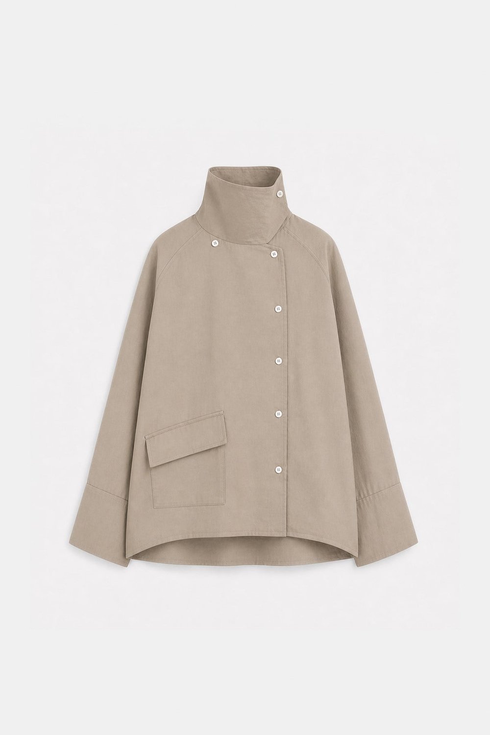 Womens Custom-Fitted Shirt with a Stand-Up Collar