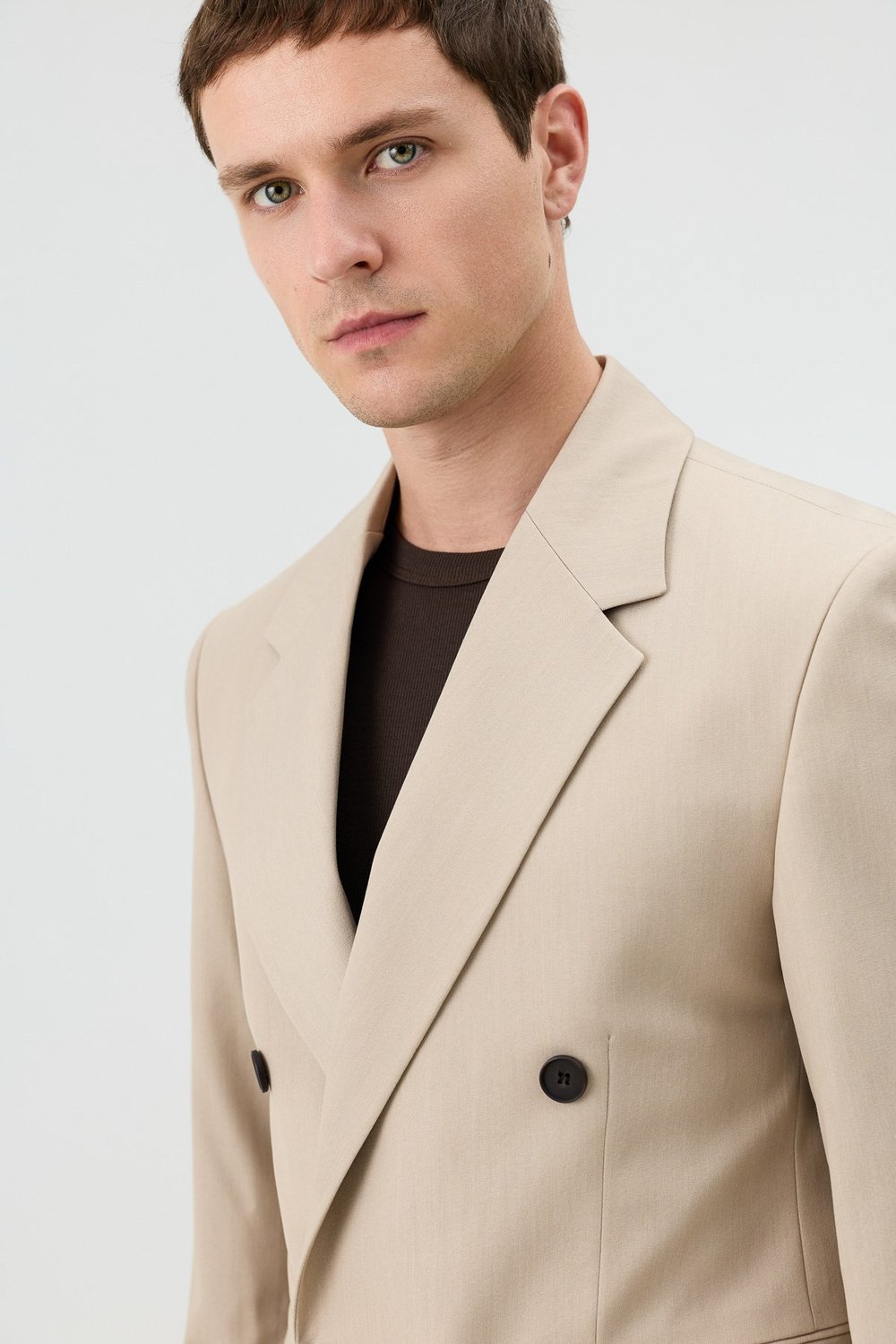 Relaxed-Fit Double-Breasted Mens Blazer
