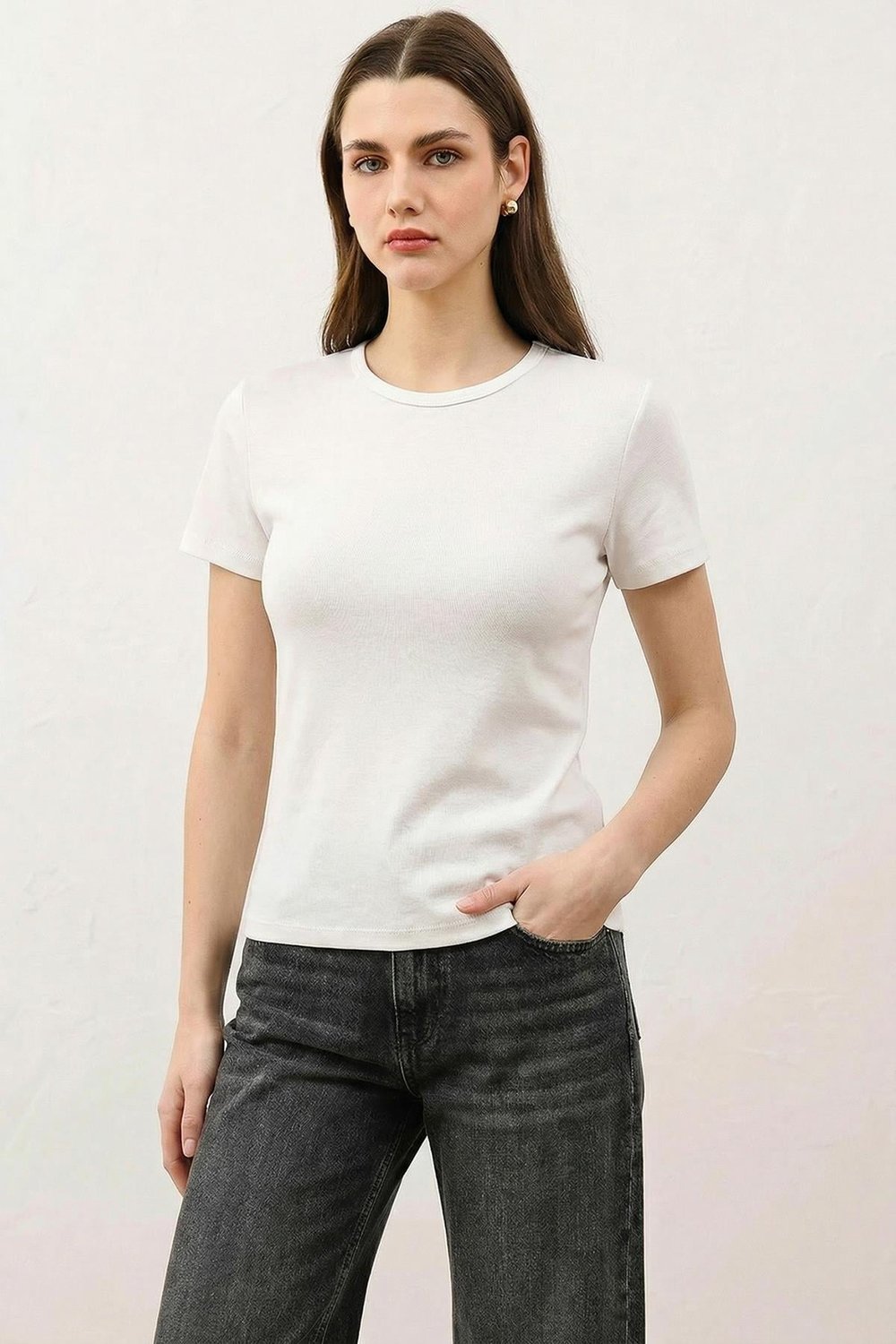 Antioch Beyaz Kadın Basic T-Shirt