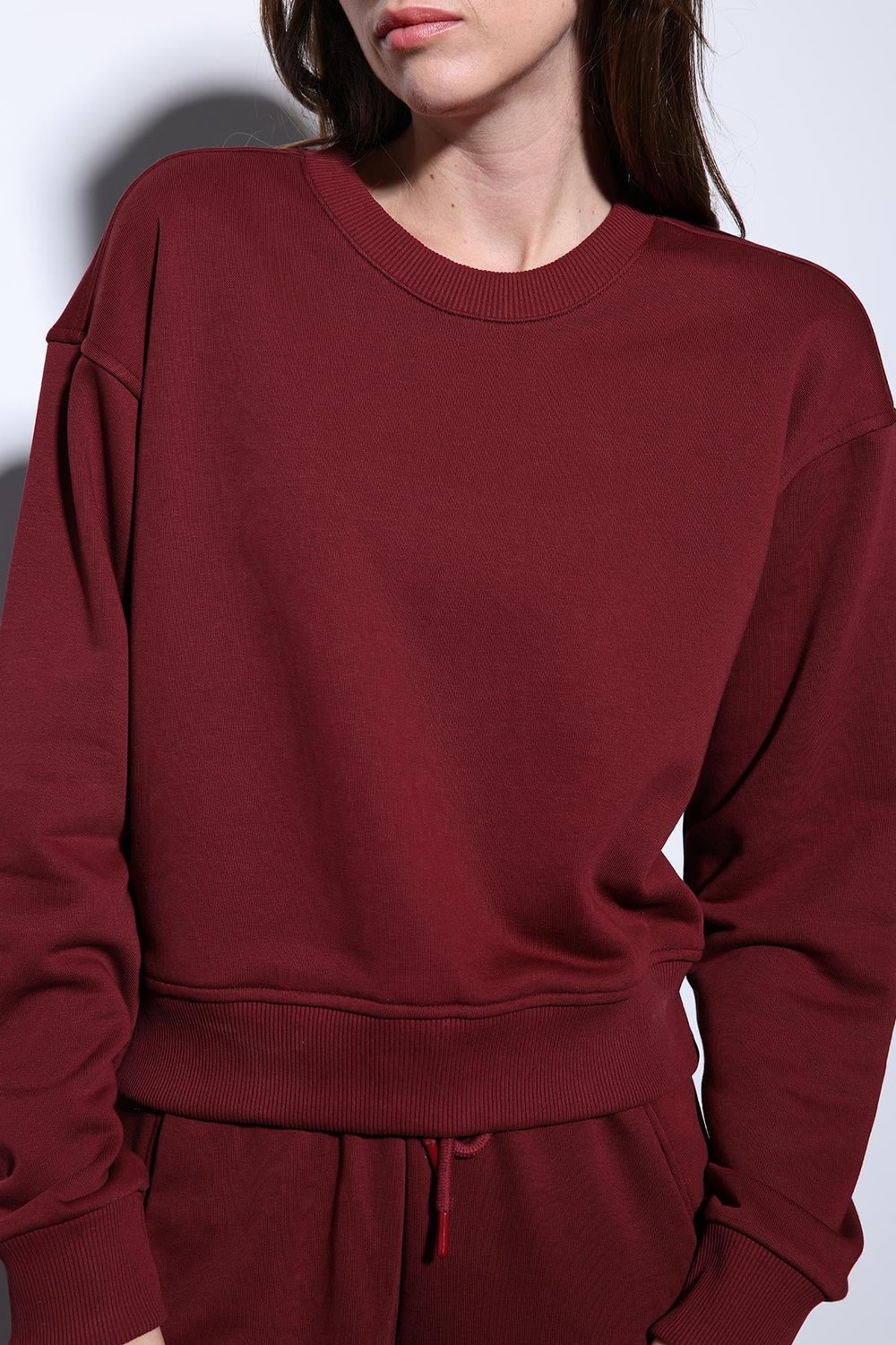 Antioch Bordo Basic Kadın Sweatshirt