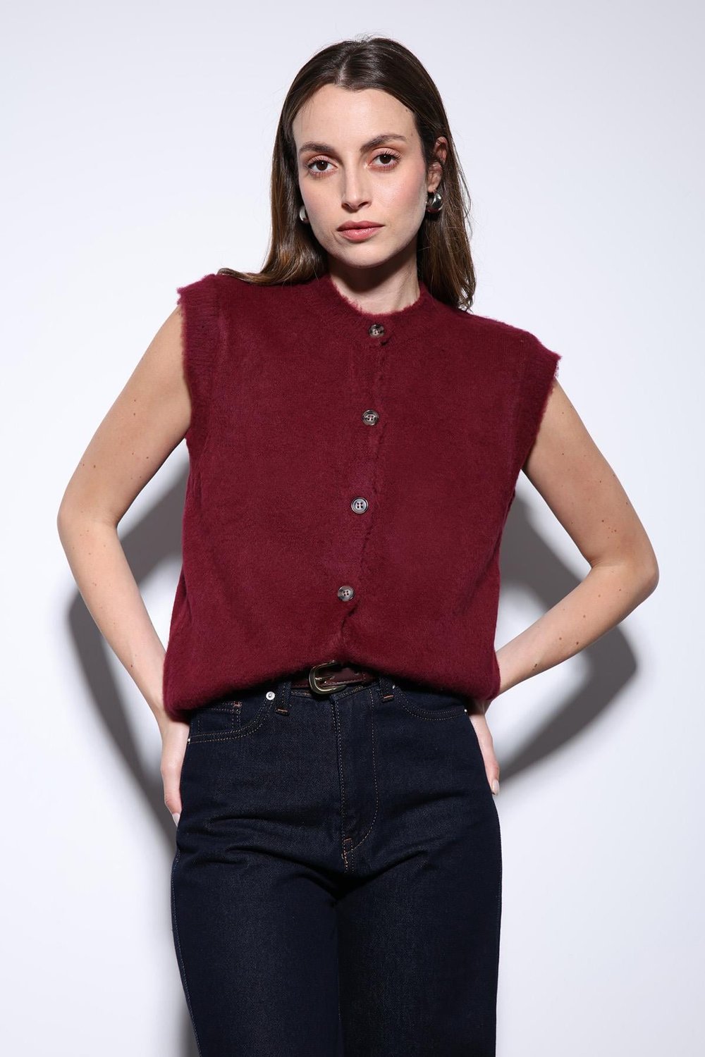 Textured Womens Knit Vest