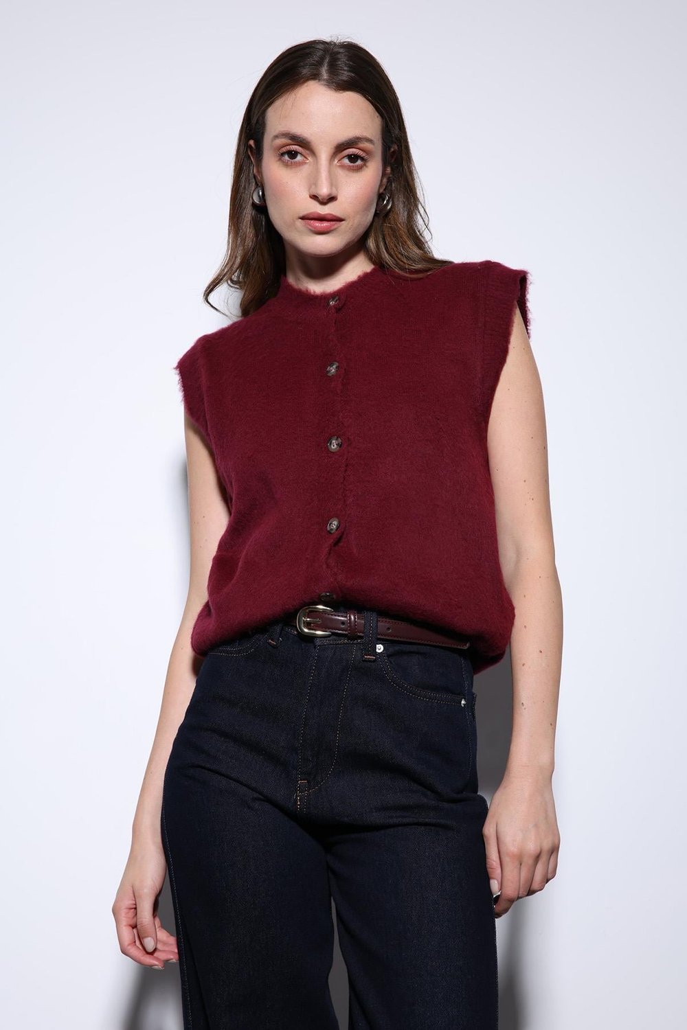 Textured Womens Knit Vest