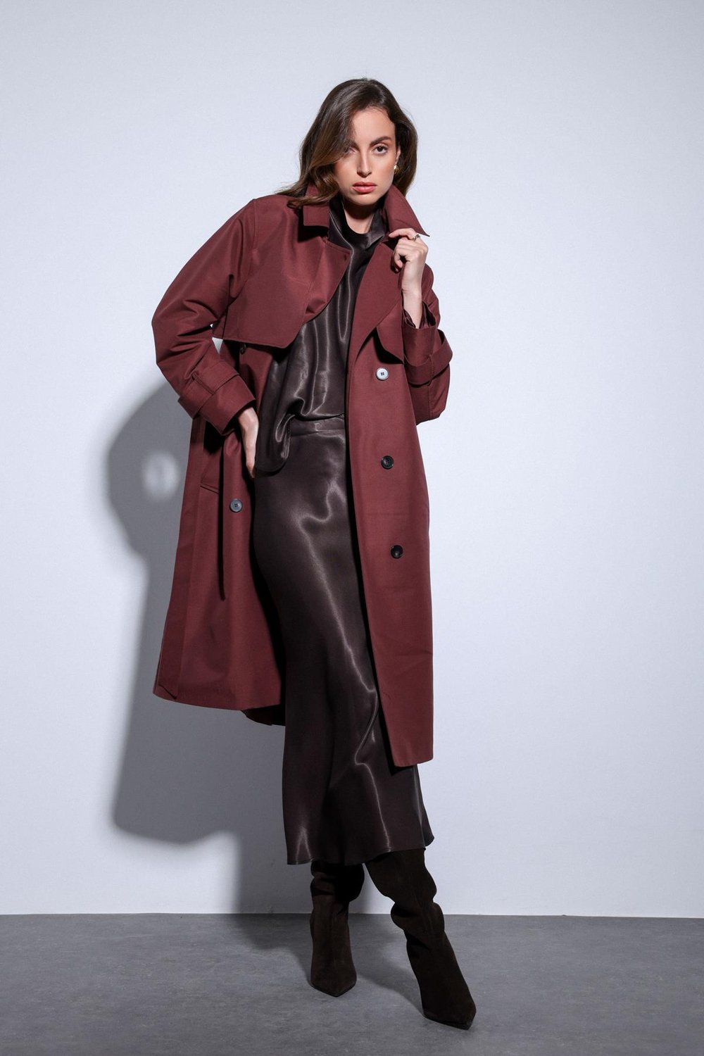 Womens Belted Trench Coat