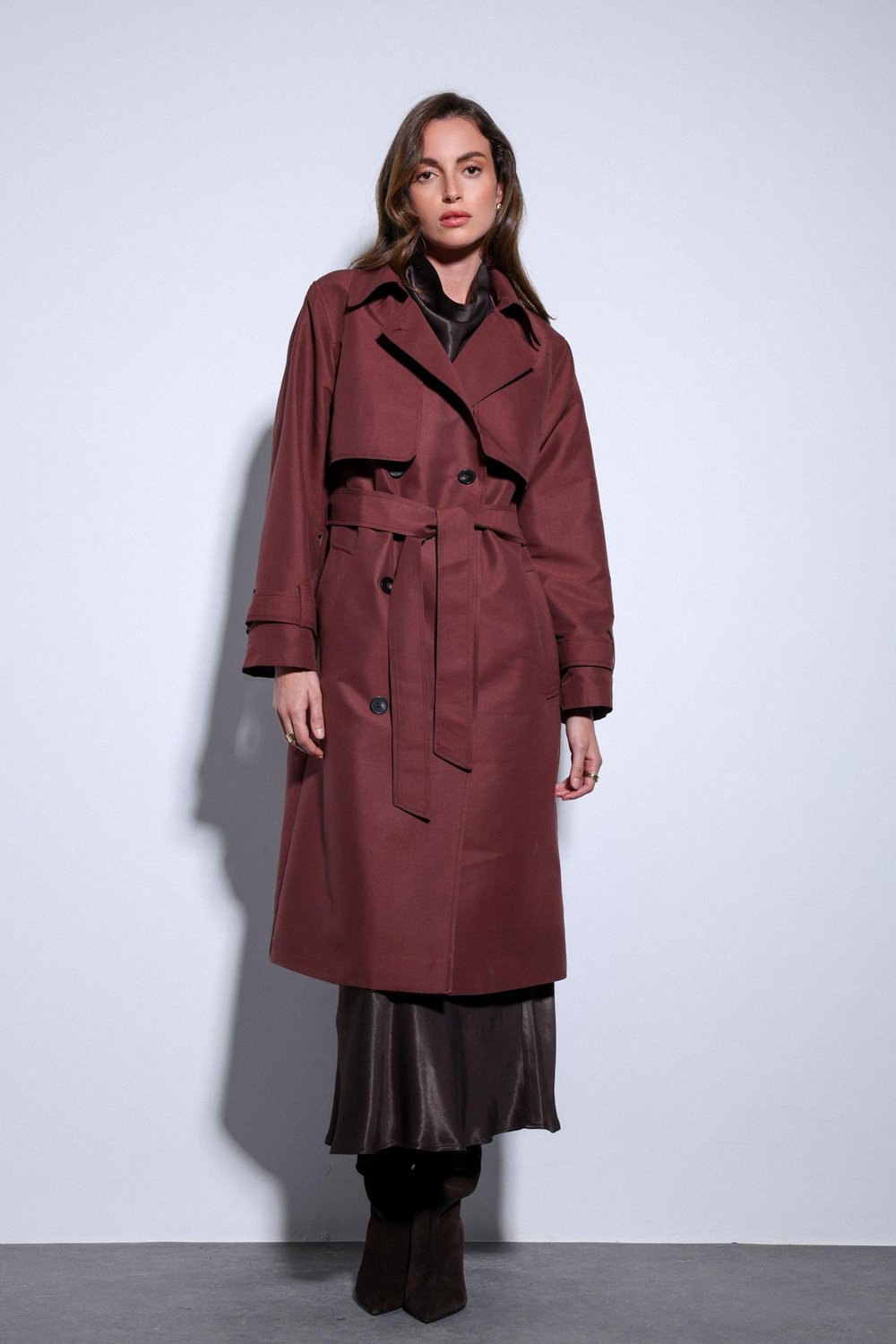 Womens Belted Trench Coat
