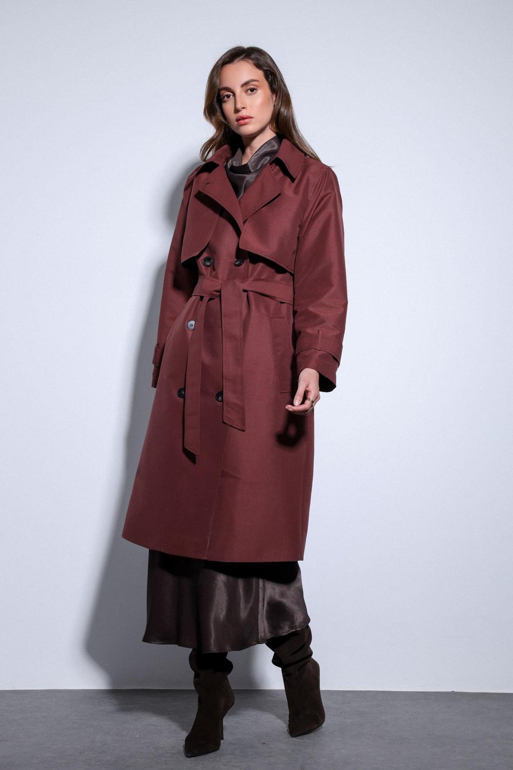 Womens Belted Trench Coat
