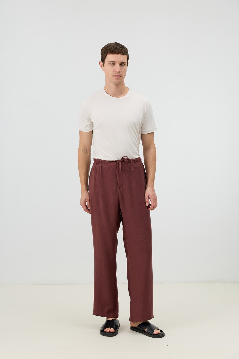 Antioch Bordo Modal Karışımlı Relaxed Erkek Pantolon