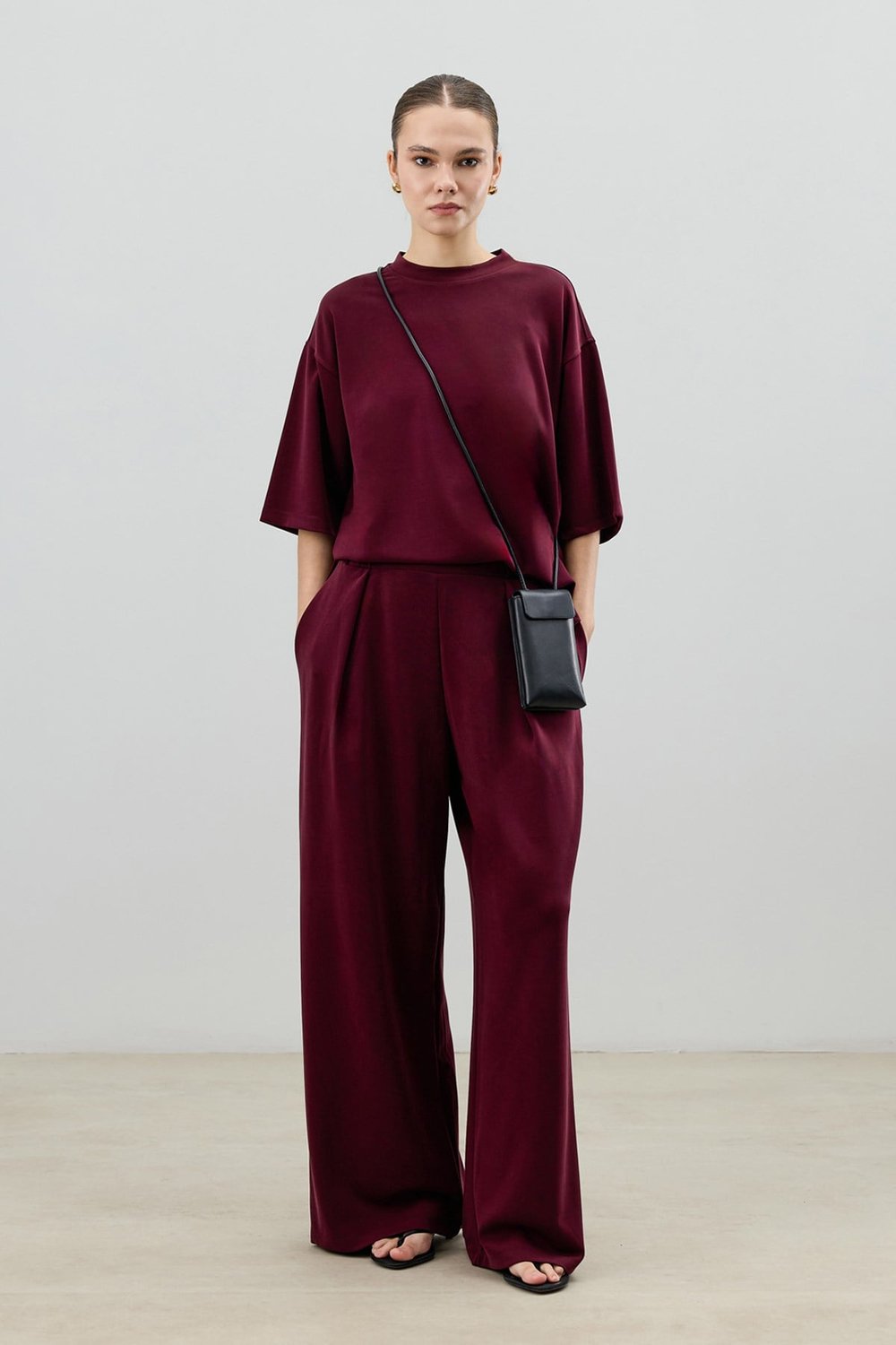 Womens Modal-Blend T-Shirt and Pants Set