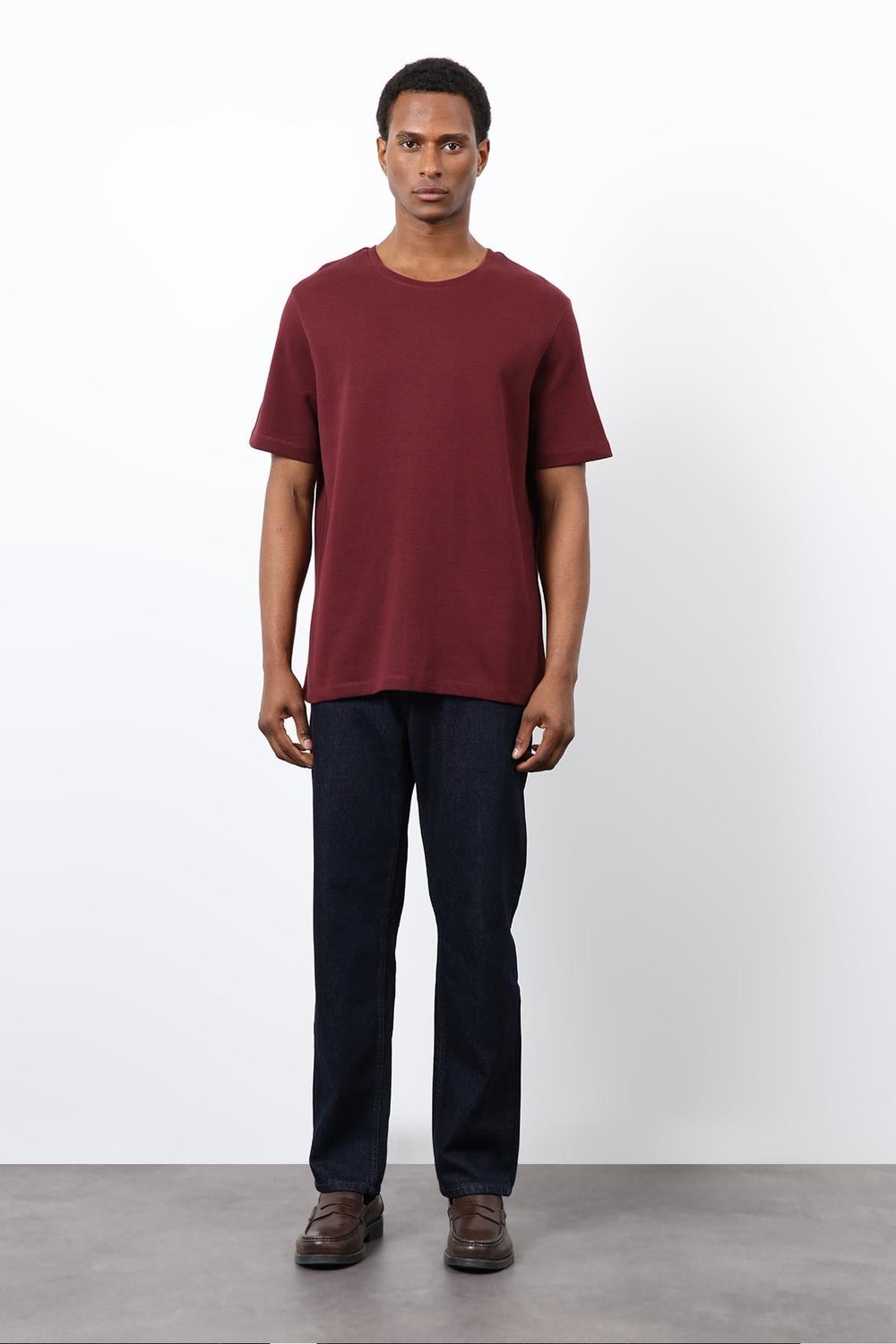 Antioch Bordo Regular Fit Basic Erkek T-Shirt