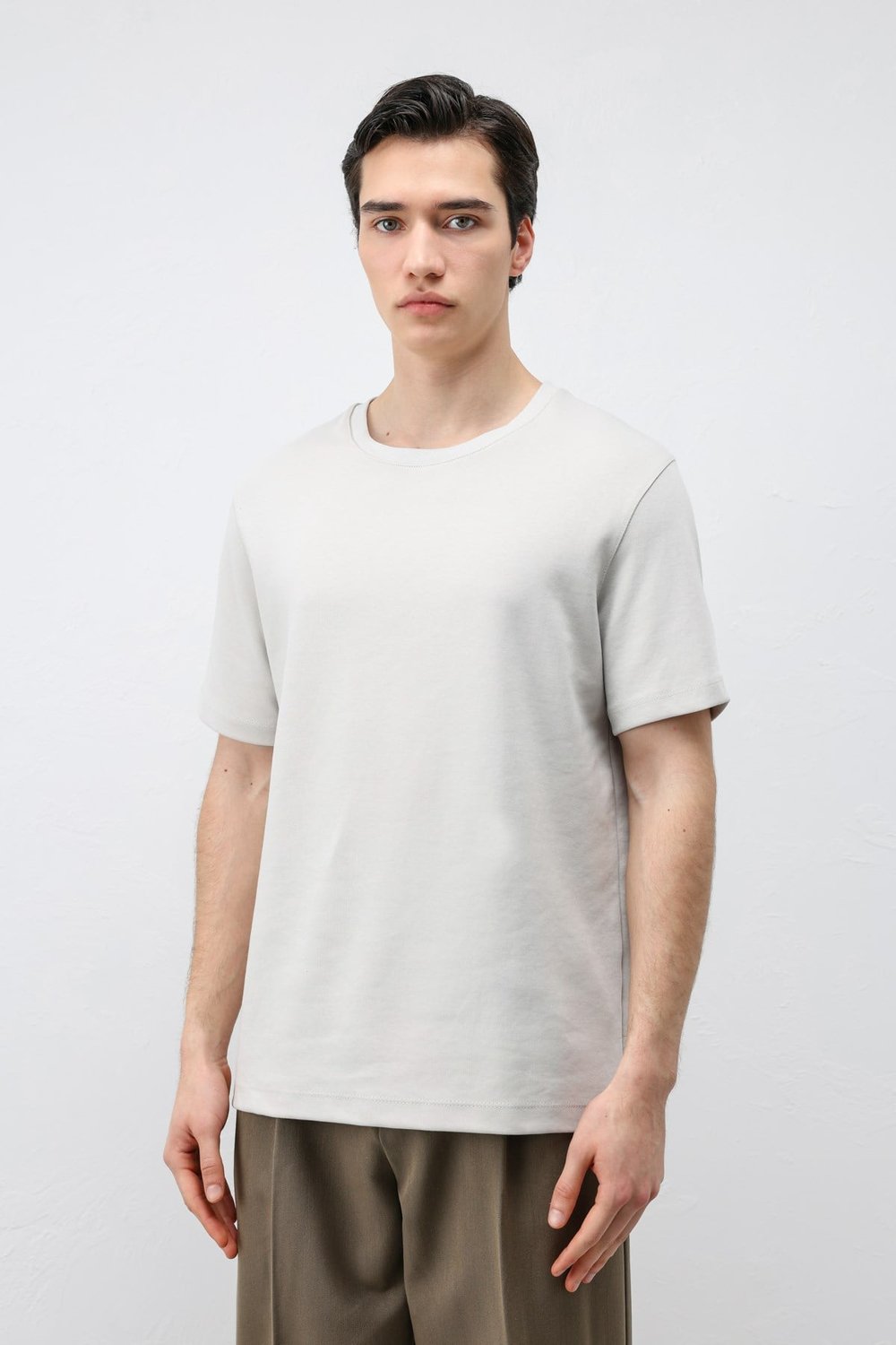 Antioch Buz Gri Regular Fit Basic Erkek T-Shirt
