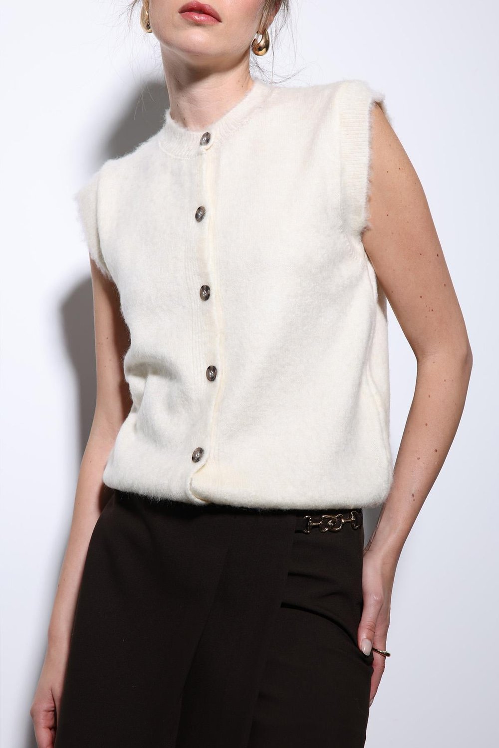 Textured Womens Knit Vest