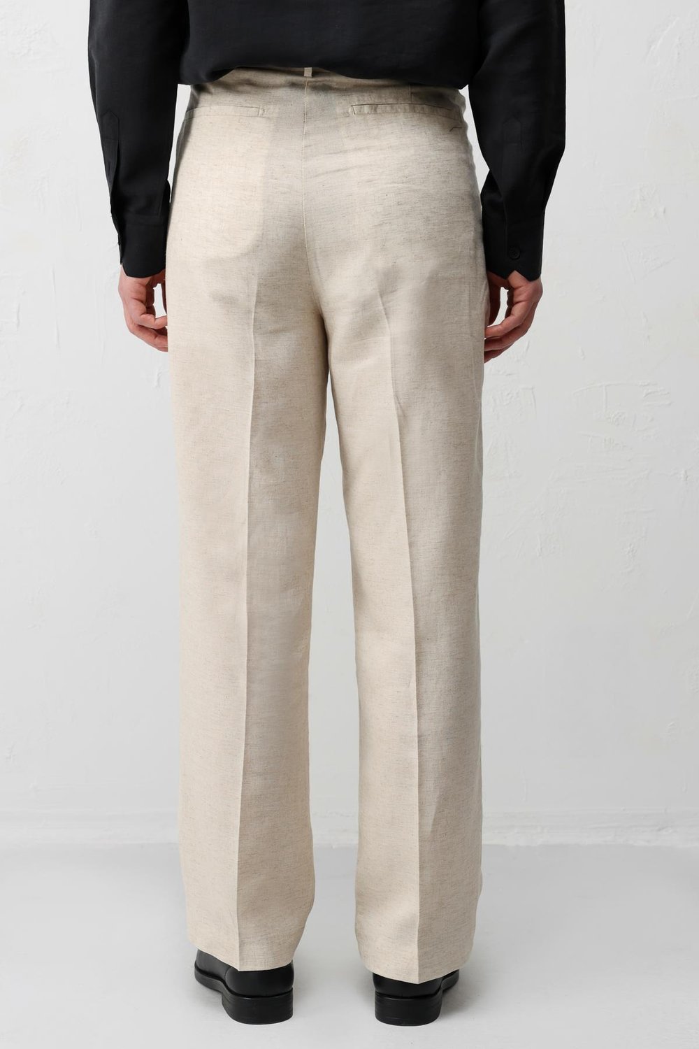 Antioch Ekru Keten Karışımlı Erkek Baggy Pantolon