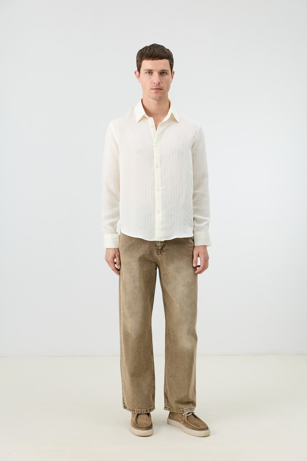 Mens Striped Shirt with Modal Blend