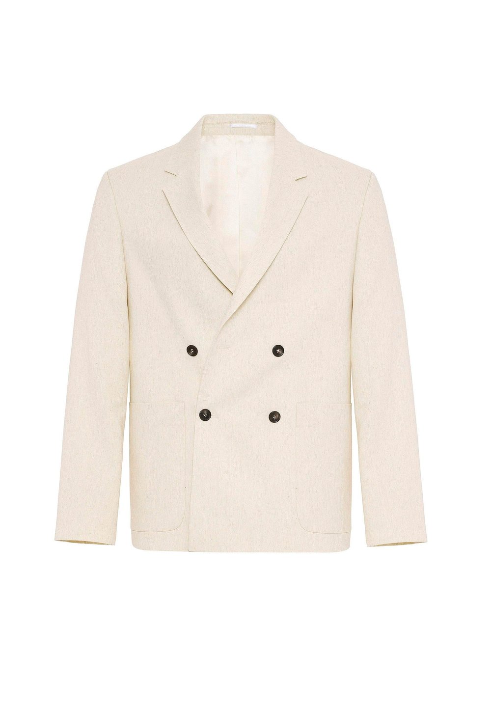 Antioch Ekru Relax Fit Keten Karışımlı Erkek Blazer Ceket