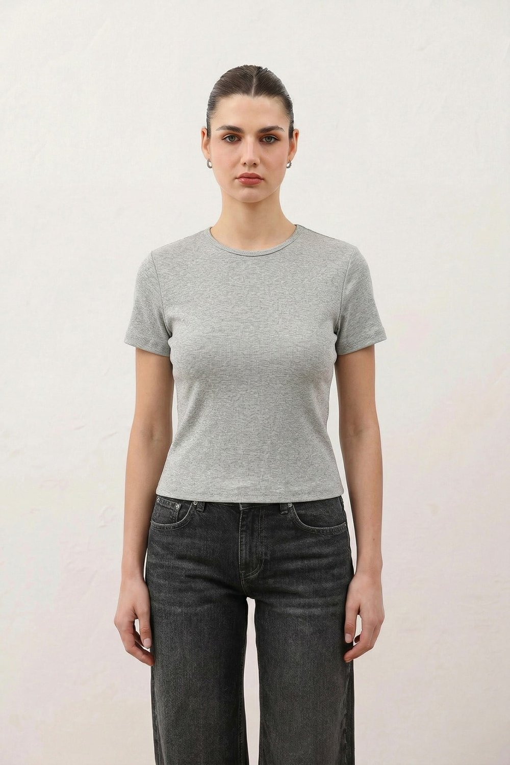 Antioch Gri Kadın Basic T-Shirt