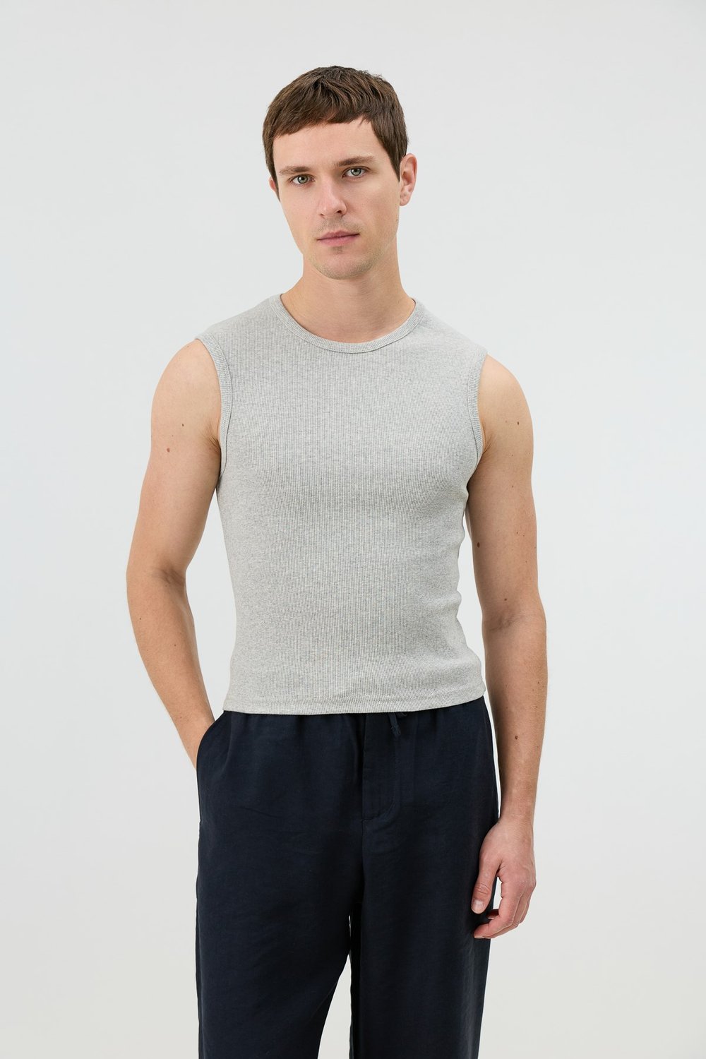 Cotton Sleeveless Mens T-Shirt