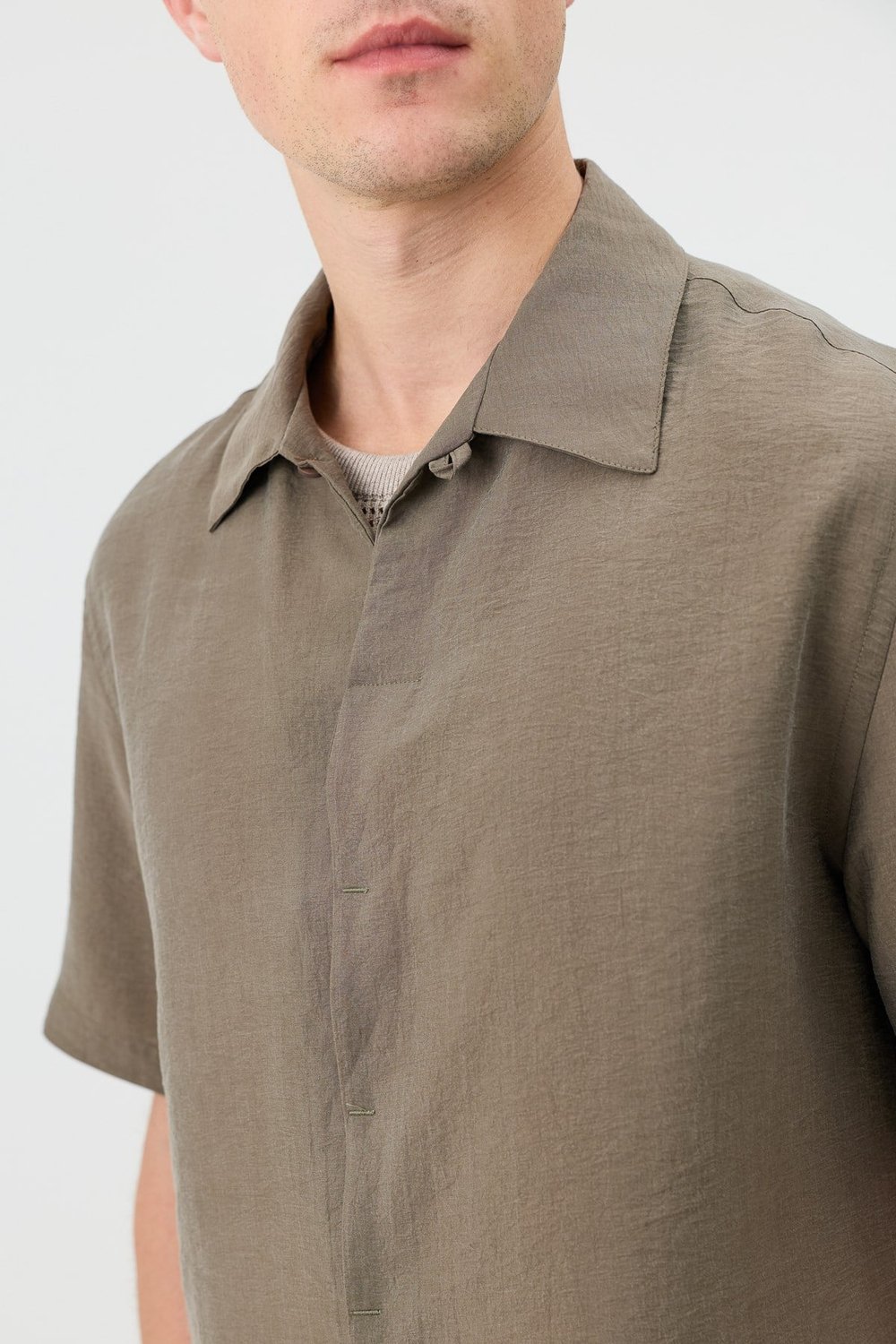 Mens Shirt with Lyocell Blend and Hidden Buttons