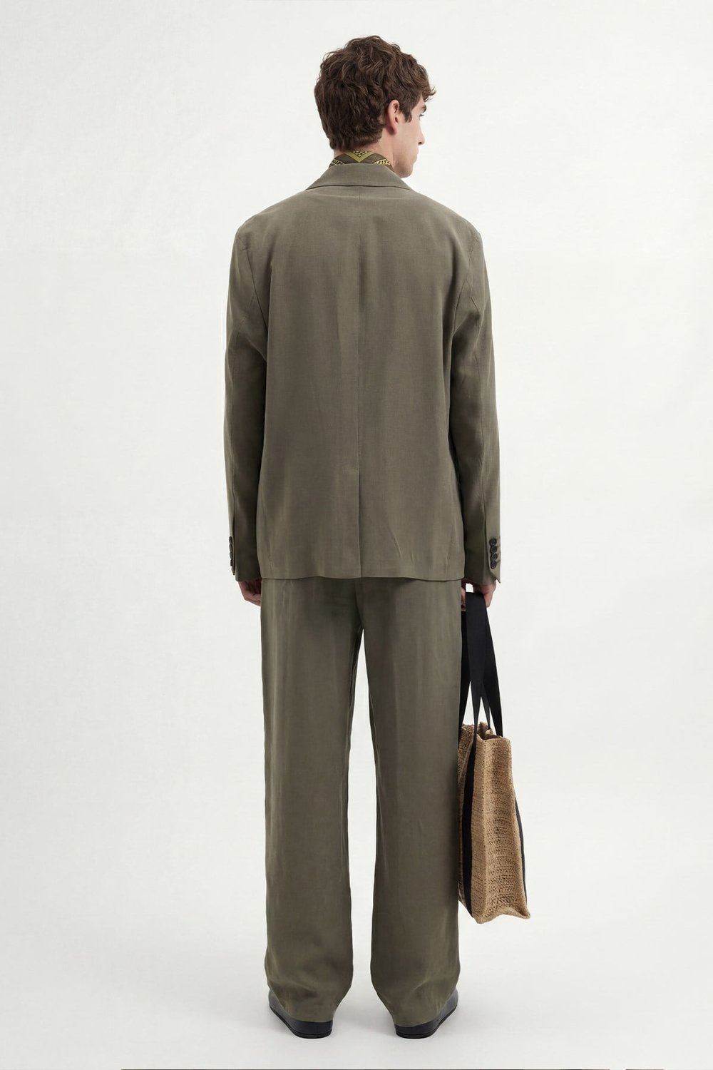 Antioch Haki Modal Karışımlı Relaxed Blazer Ceket
