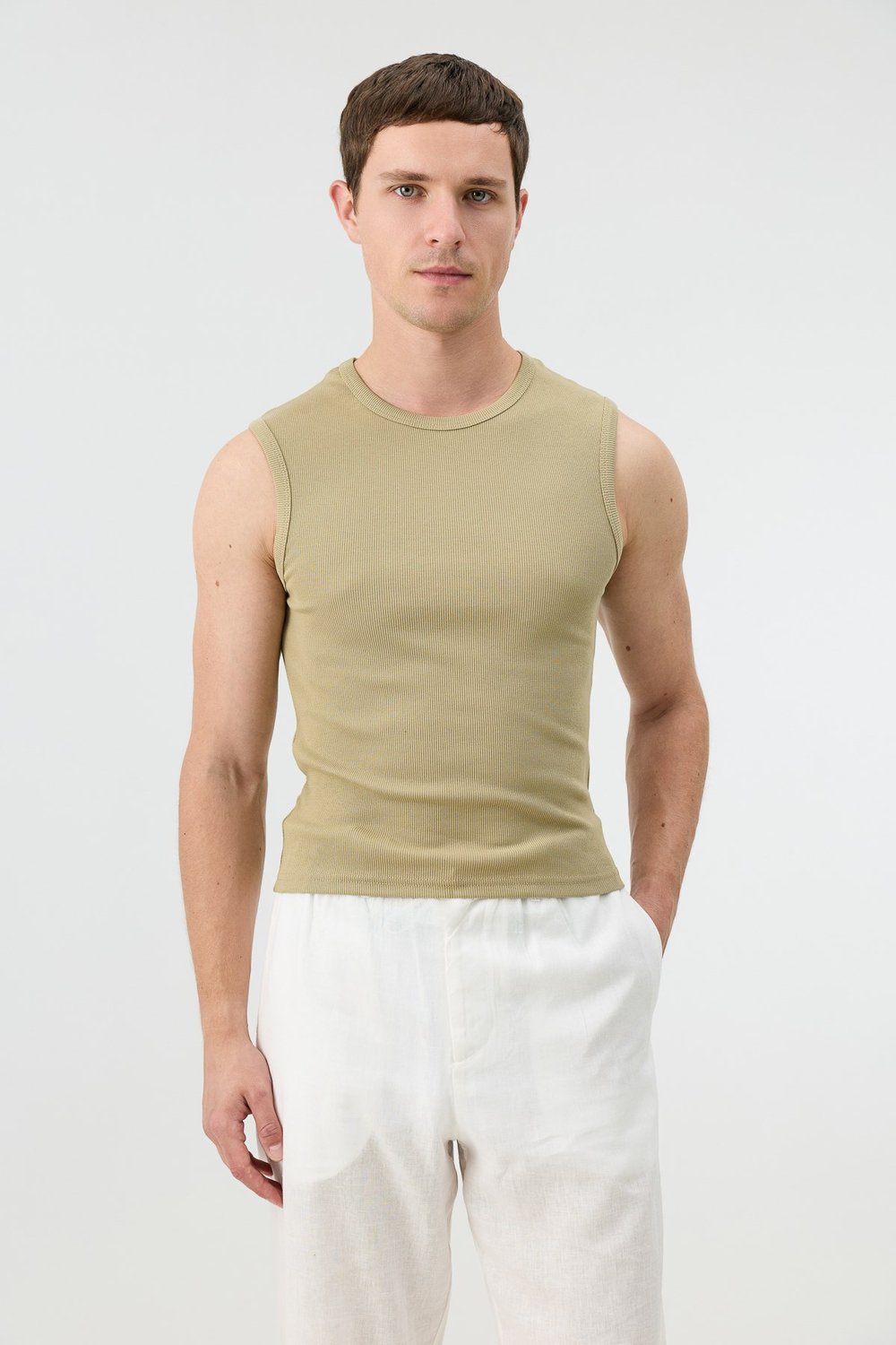 Cotton Sleeveless Mens T-Shirt