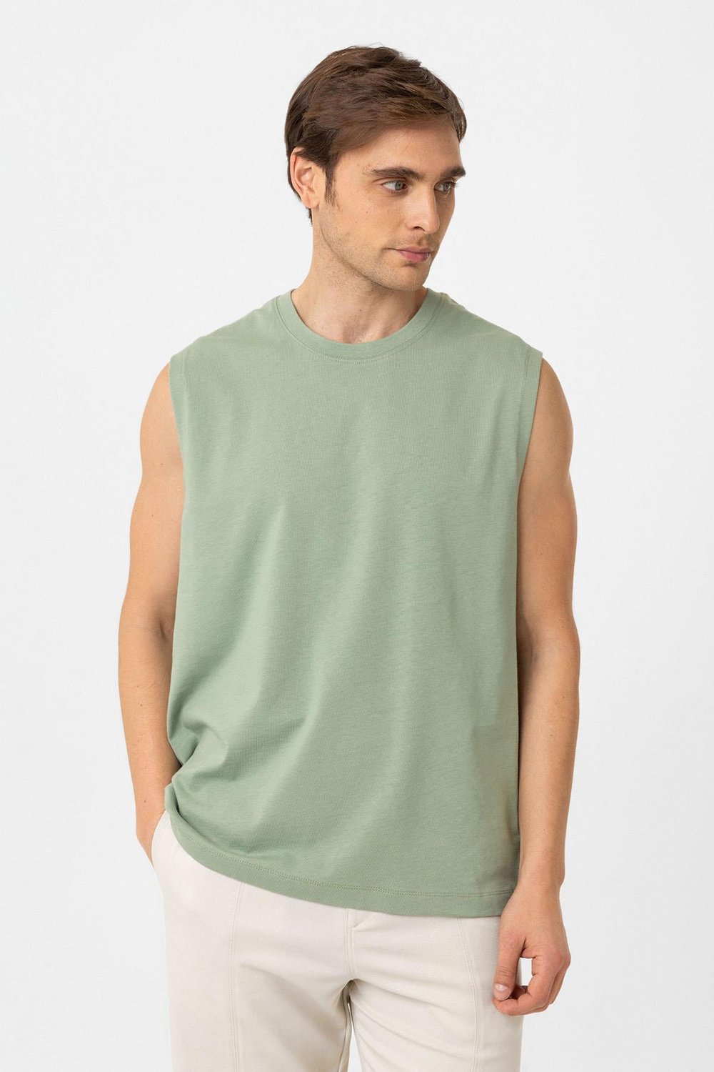 Relaxed Fit Mens Sleeveless T-Shirt