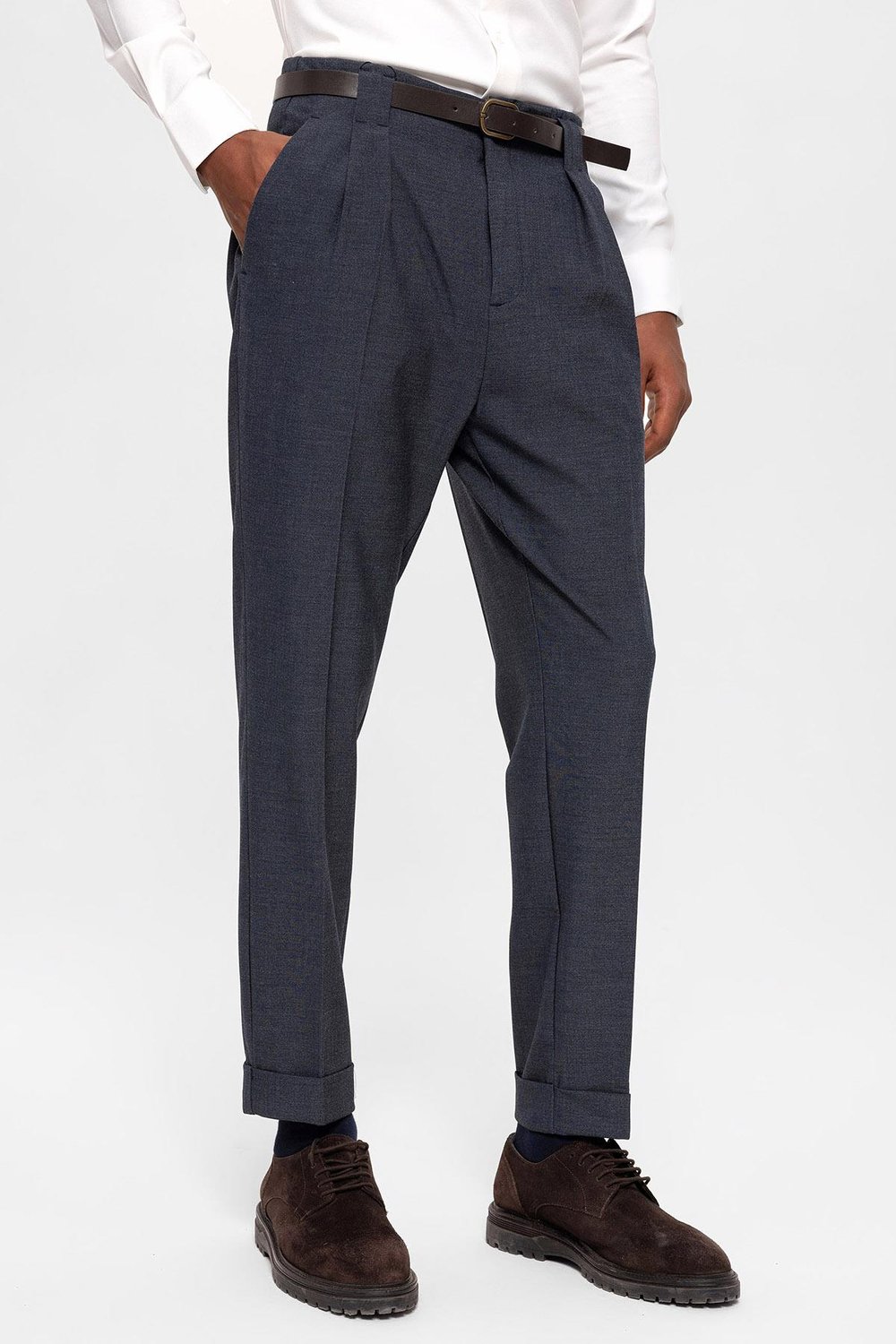 Antioch İndigo Kemerli Double Paça Pantolon