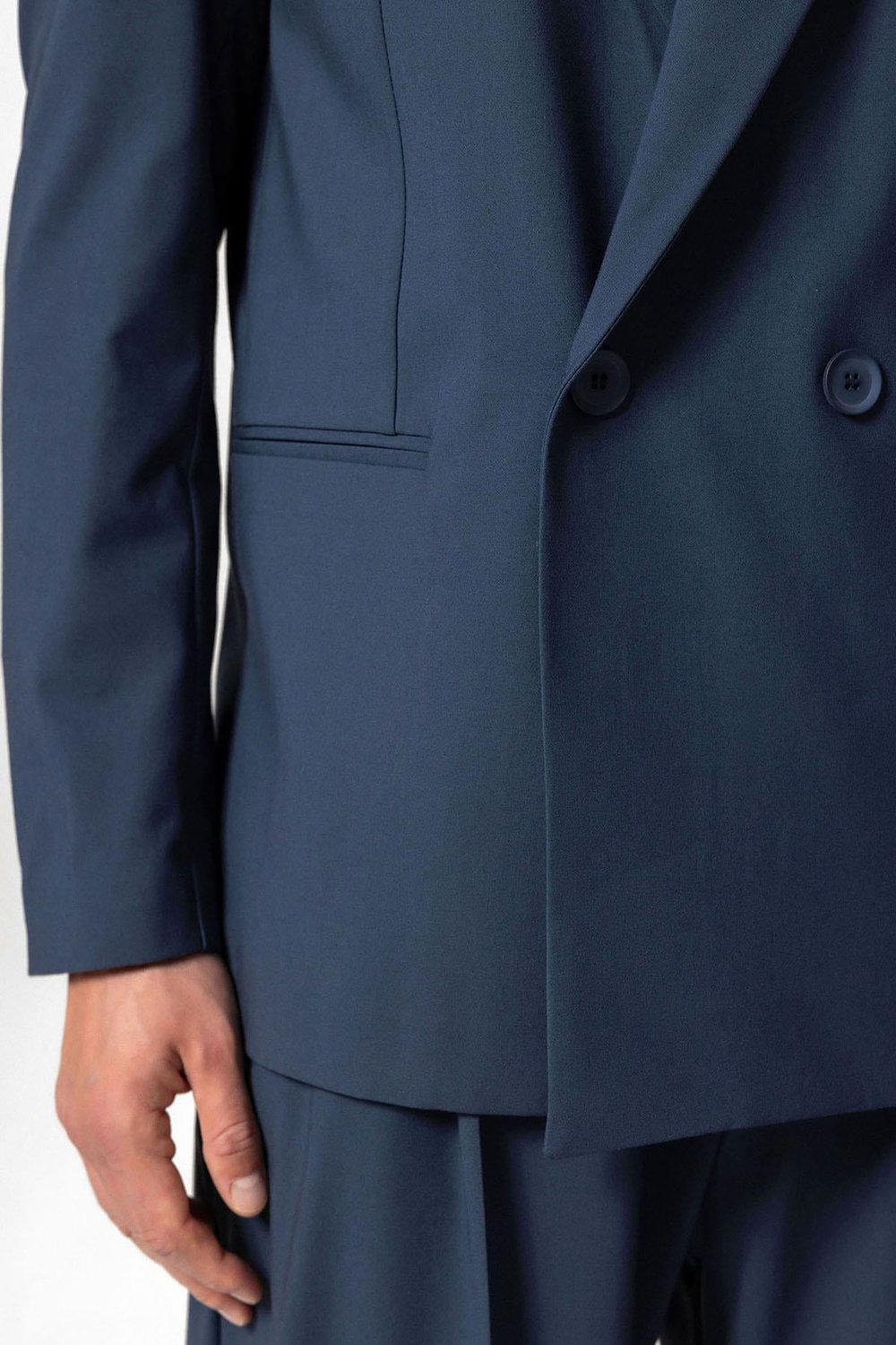 Antioch İndigo Tek Düğme Kruvaze Erkek Blazer Ceket