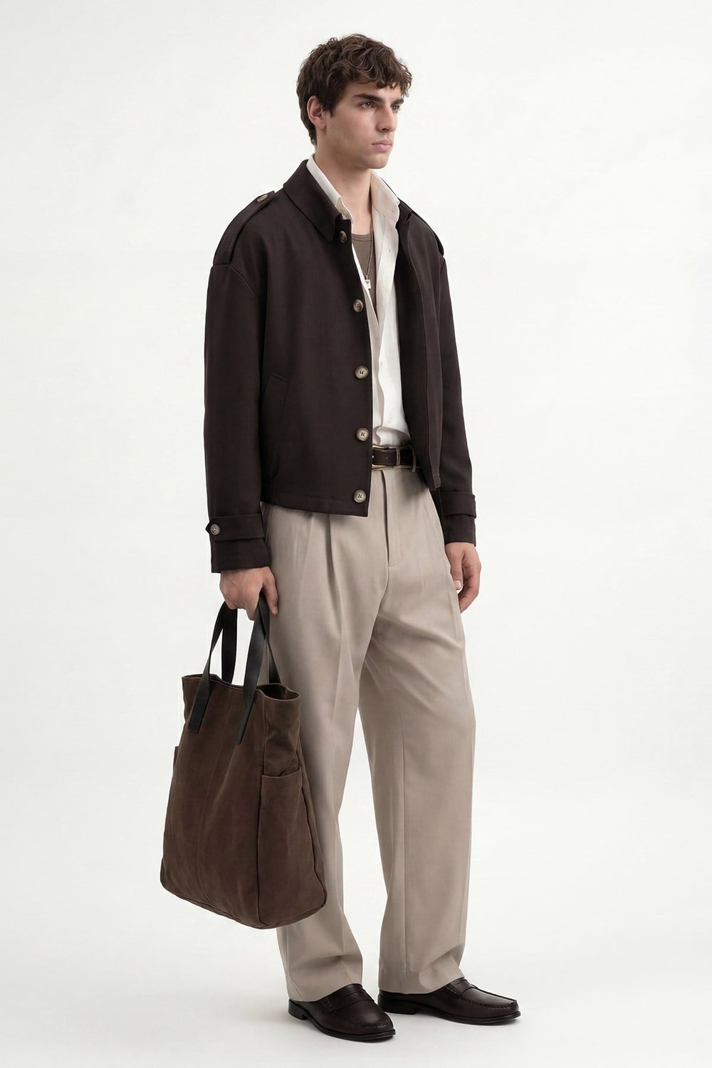 Antioch Kahve Boxy Fit Erkek Mont