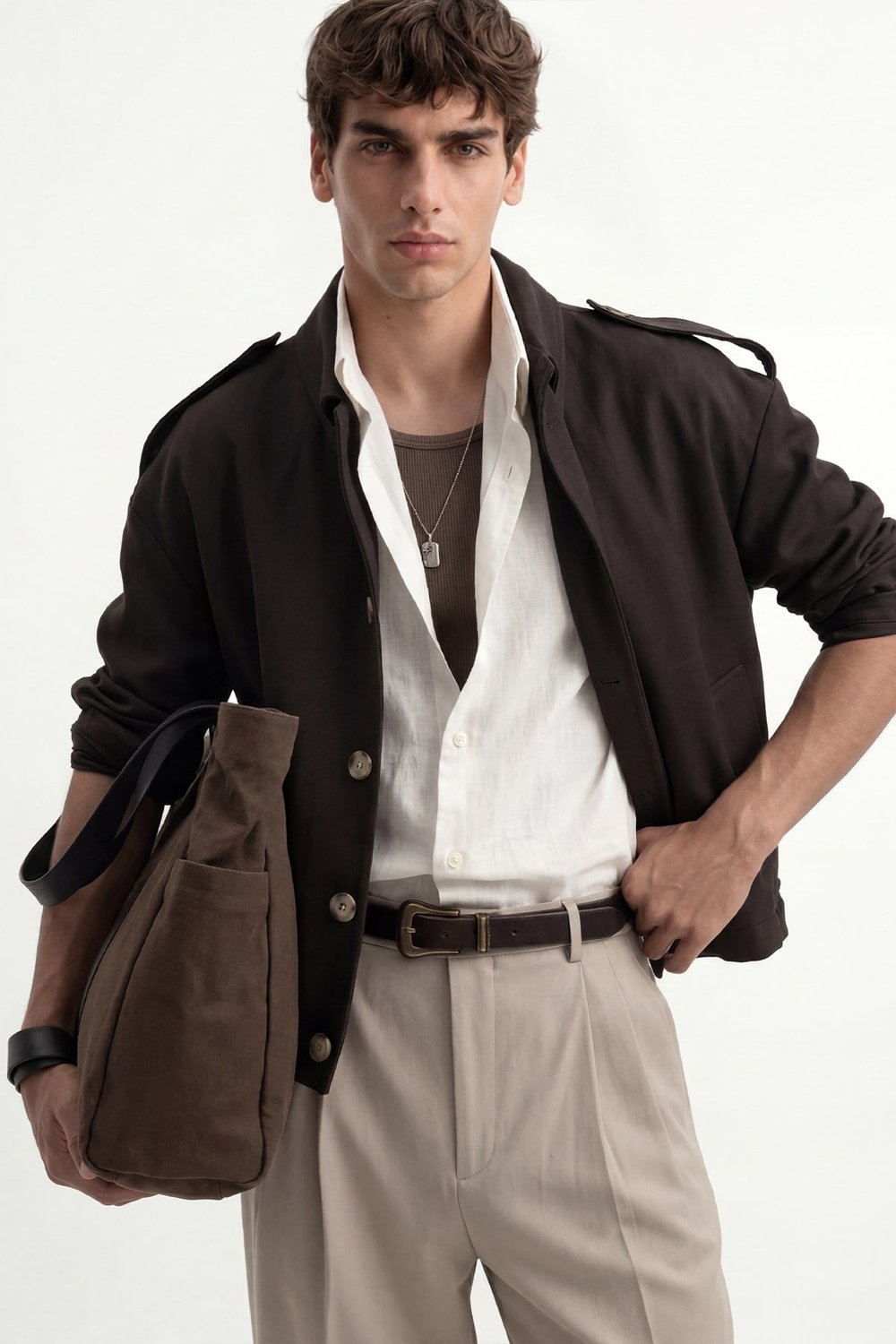 Antioch Kahve Boxy Fit Erkek Mont
