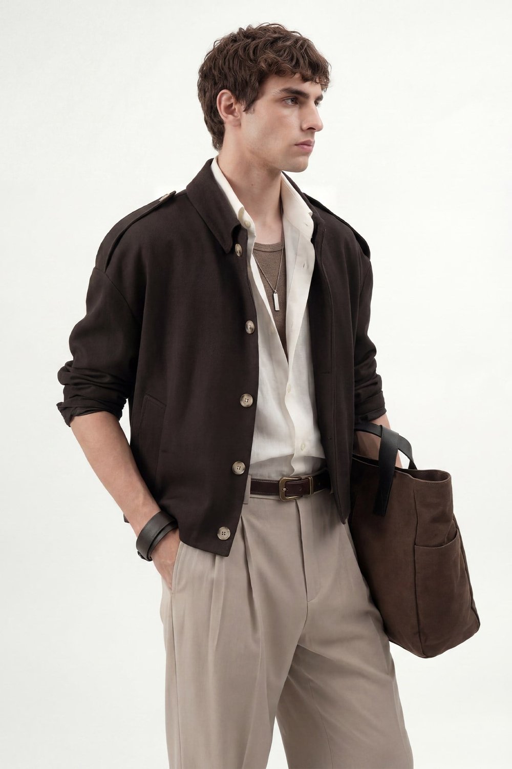 Antioch Kahve Boxy Fit Erkek Mont
