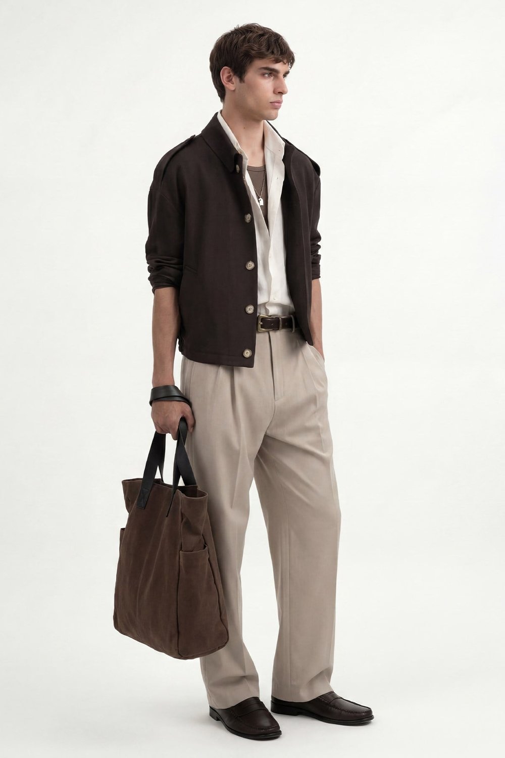 Antioch Kahve Boxy Fit Erkek Mont