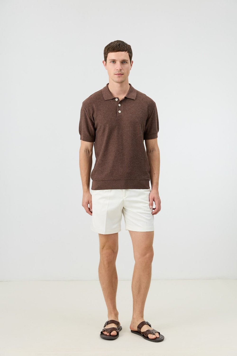 Antioch Kahve Dokulu Polo Yaka Triko Erkek T-Shirt