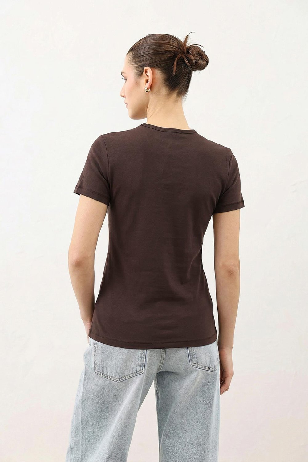 Antioch Kahve Kadın Basic T-Shirt