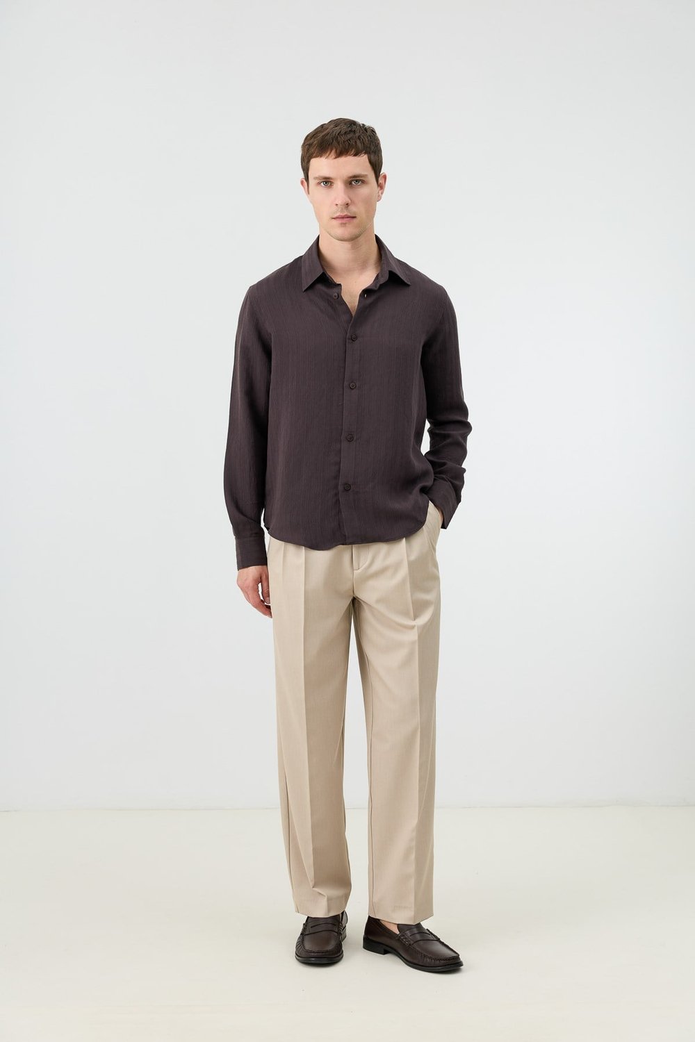Mens Striped Shirt with Modal Blend
