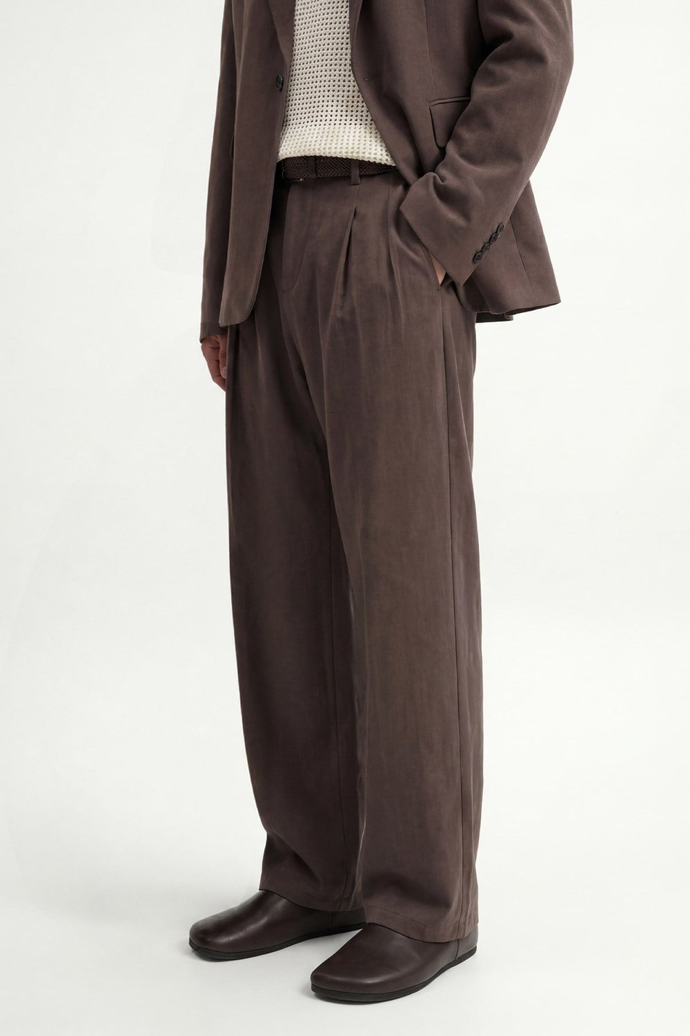 Antioch Kahve Modal Karışımlı Relaxed Pantolon